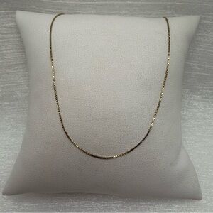 Solid 14k Gold Micro Box Chain Necklace